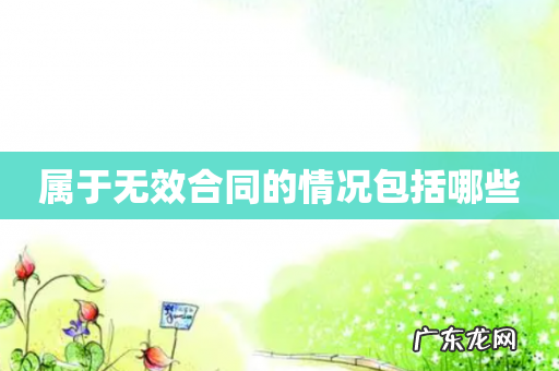 属于无效合同的情况包括哪些