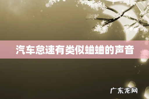 汽车怠速有类似蛐蛐的声音