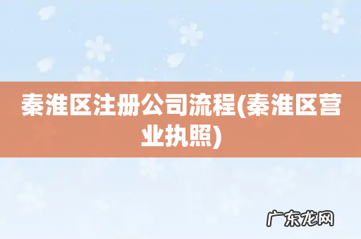 秦淮区营业执照 秦淮区注册公司流程