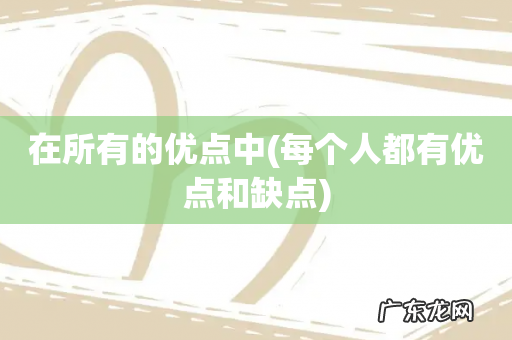 每个人都有优点和缺点 在所有的优点中