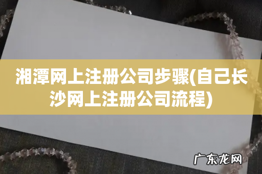 自己长沙网上注册公司流程 湘潭网上注册公司步骤