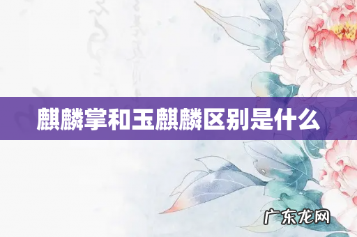 麒麟掌和玉麒麟区别是什么