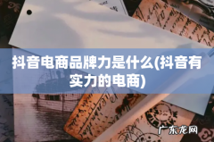 抖音有实力的电商 抖音电商品牌力是什么