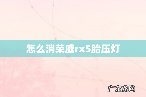 怎么消荣威rx5胎压灯