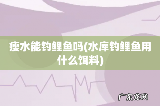 水库钓鲤鱼用什么饵料 瘦水能钓鲤鱼吗