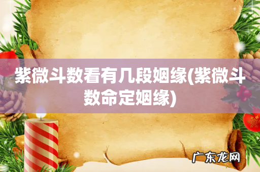 紫微斗数命定姻缘 紫微斗数看有几段姻缘