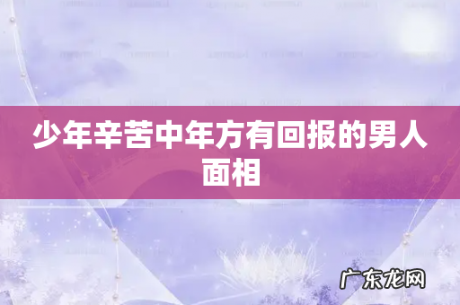 少年辛苦中年方有回报的男人面相