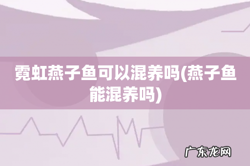 燕子鱼能混养吗 霓虹燕子鱼可以混养吗