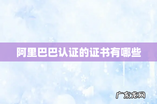 阿里巴巴认证的证书有哪些