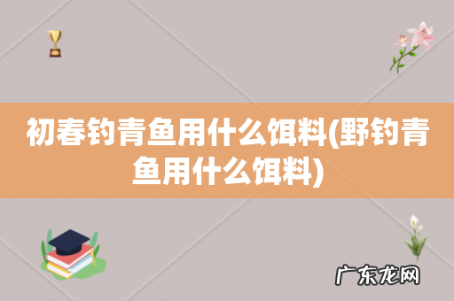 野钓青鱼用什么饵料 初春钓青鱼用什么饵料