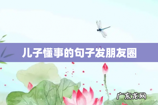 儿子懂事的句子发朋友圈