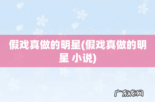 假戏真做的明星 小说 假戏真做的明星