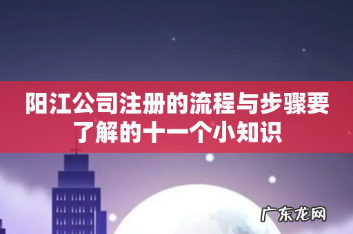 阳江公司注册的流程与步骤要了解的十一个小知识