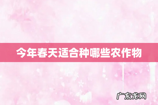 今年春天适合种哪些农作物