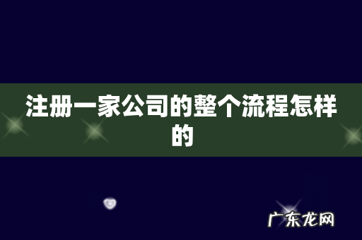 注册一家公司的整个流程怎样的