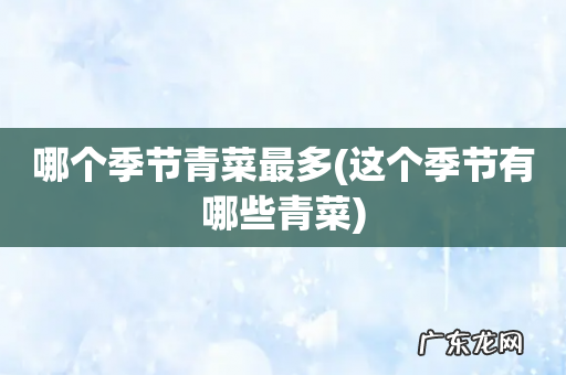 这个季节有哪些青菜 哪个季节青菜最多