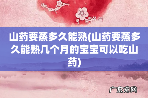 山药要蒸多久能熟几个月的宝宝可以吃山药 山药要蒸多久能熟