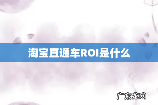 淘宝直通车ROI是什么