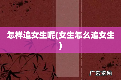 女生怎么追女生 怎样追女生呢