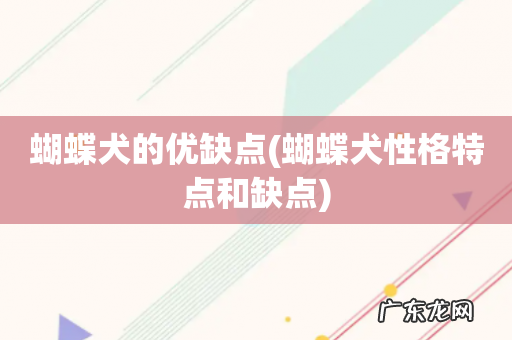 蝴蝶犬性格特点和缺点 蝴蝶犬的优缺点