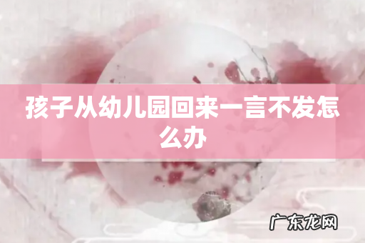 孩子从幼儿园回来一言不发怎么办