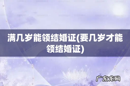 要几岁才能领结婚证 满几岁能领结婚证