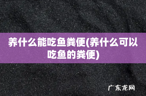 养什么可以吃鱼的粪便 养什么能吃鱼粪便