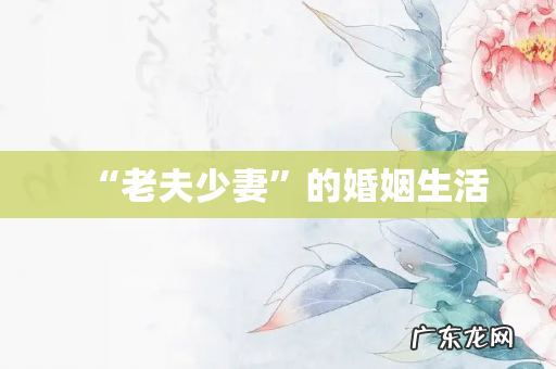 “老夫少妻”的婚姻生活