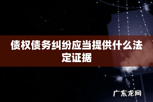 债权债务纠纷应当提供什么法定证据