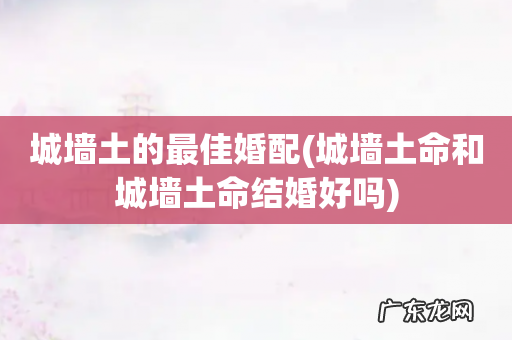 城墙土命和城墙土命结婚好吗 城墙土的最佳婚配