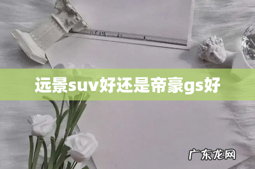 远景suv好还是帝豪gs好