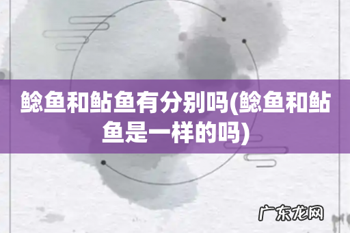 鲶鱼和鲇鱼是一样的吗 鲶鱼和鲇鱼有分别吗