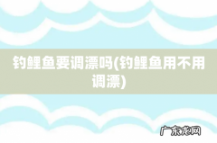 钓鲤鱼用不用调漂 钓鲤鱼要调漂吗