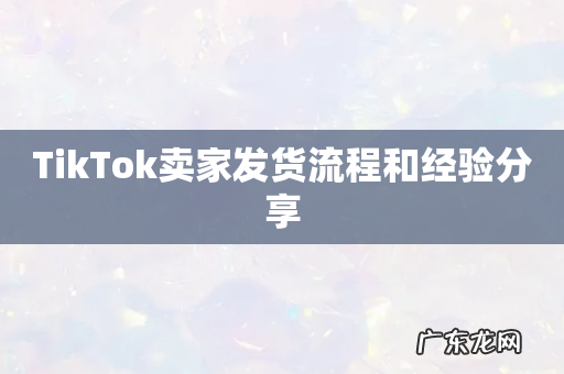 TikTok卖家发货流程和经验分享
