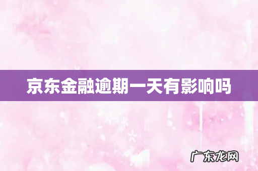 京东金融逾期一天有影响吗