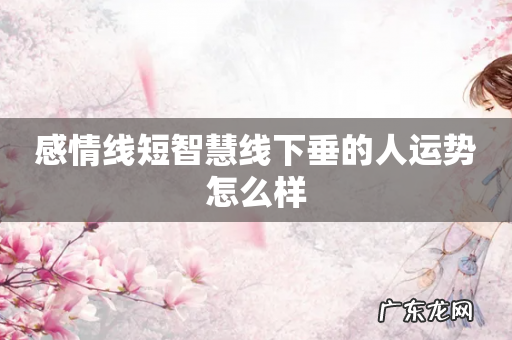 感情线短智慧线下垂的人运势怎么样