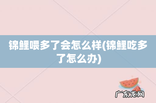 锦鲤吃多了怎么办 锦鲤喂多了会怎么样