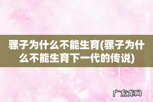 骡子为什么不能生育下一代的传说 骡子为什么不能生育