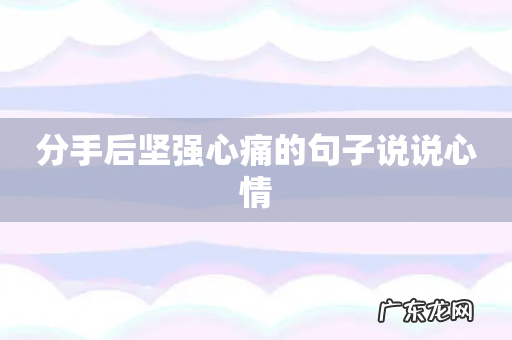分手后坚强心痛的句子说说心情