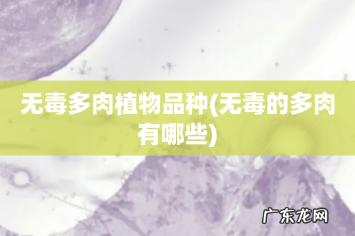 无毒的多肉有哪些 无毒多肉植物品种