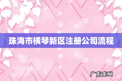 珠海市横琴新区注册公司流程