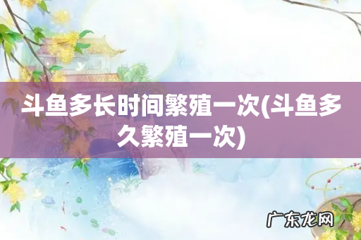 斗鱼多久繁殖一次 斗鱼多长时间繁殖一次