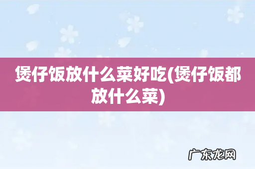 煲仔饭都放什么菜 煲仔饭放什么菜好吃