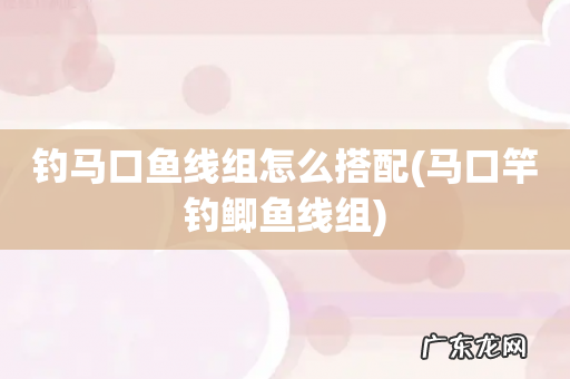 马口竿钓鲫鱼线组 钓马口鱼线组怎么搭配