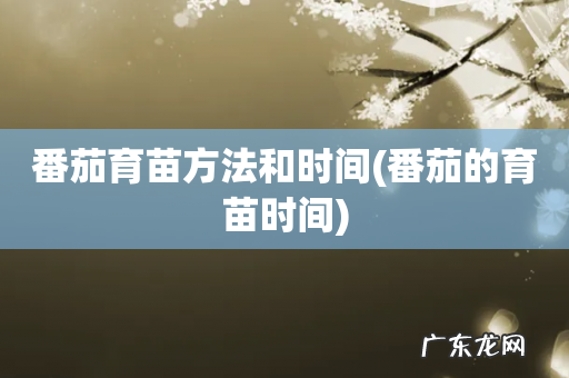 番茄的育苗时间 番茄育苗方法和时间