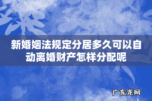 新婚姻法规定分居多久可以自动离婚财产怎样分配呢