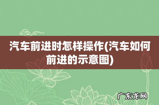汽车如何前进的示意图 汽车前进时怎样操作