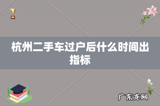 杭州二手车过户后什么时间出指标