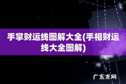 手相财运线大全图解 手掌财运线图解大全