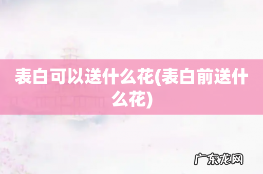 表白前送什么花 表白可以送什么花